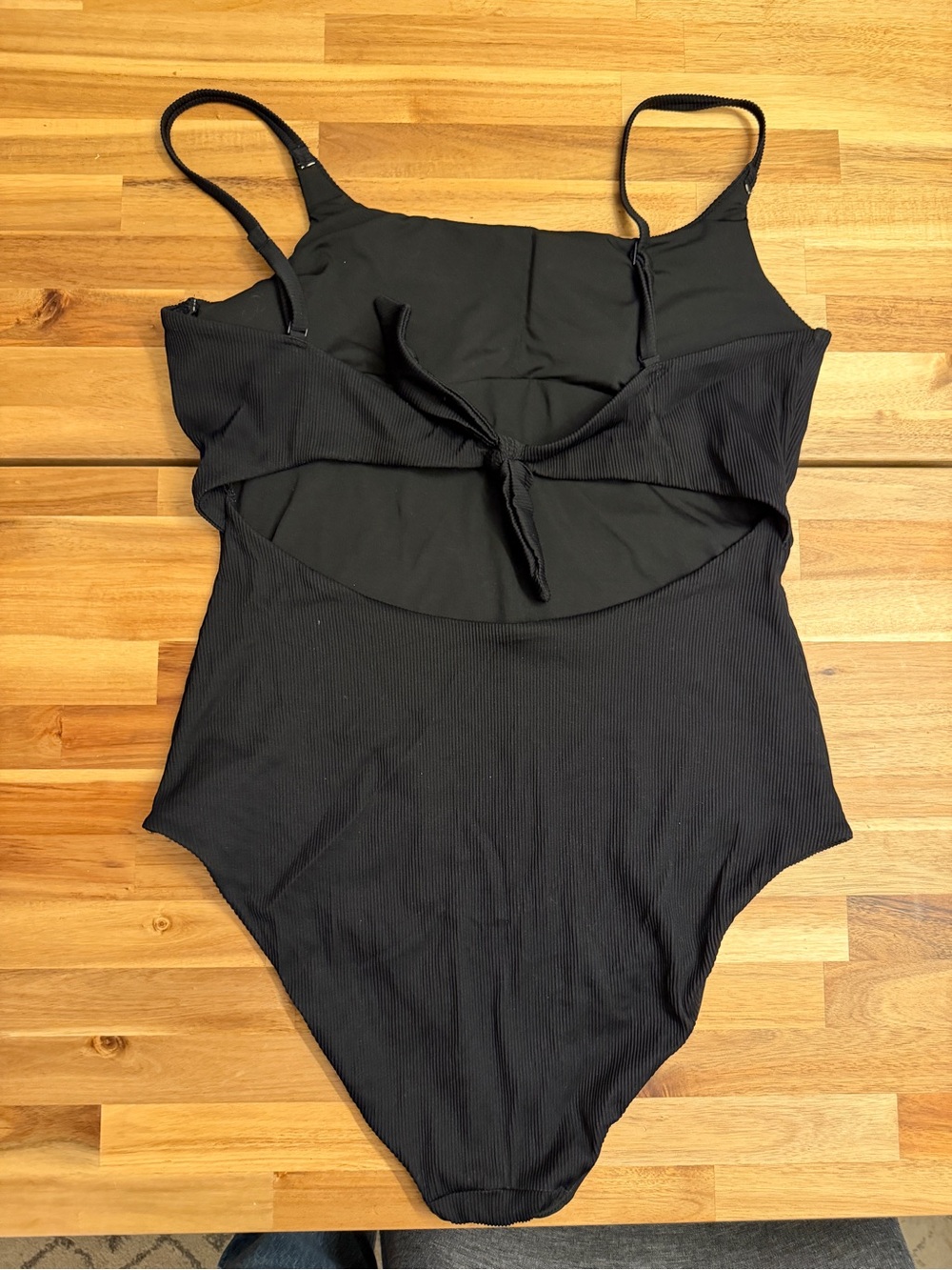 aerie Black Ribbed One-Piece Swimsuit - XL Tall - Picture 2 of 3